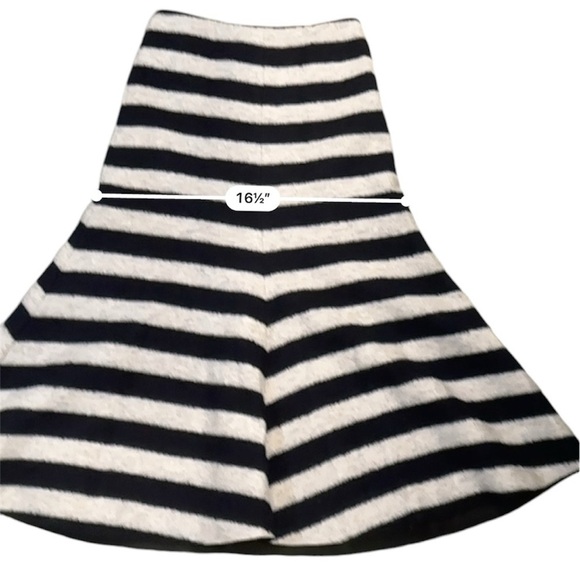 Nicholas Women’s Wool Striped Flare Skirt Navy & Cream US 2 - Picture 10 of 14